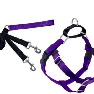 Freedom no-pull harness and leash - purple
