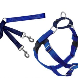 Freedom no-pull harness and leash - royal blue