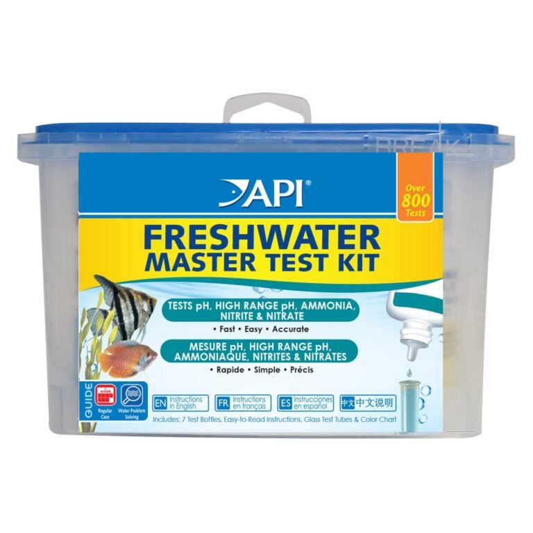 API aquarium master test kit for freshwater tanks — 800-count box with test tubes and color chart