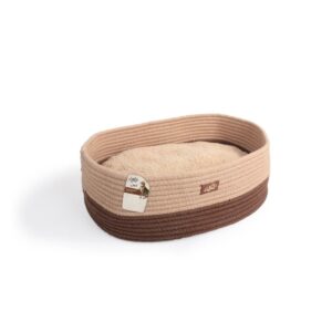 Oval rope cat bed - TAN