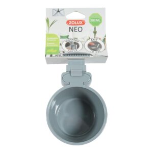 Neo Rodent Cage Plastic Feeder - GREY-300 ML