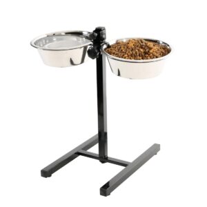Adjustable Stand With Stainless Steel Dog Bowls - 2.5