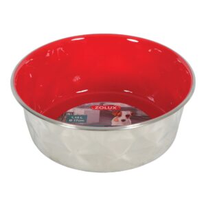 Diamonds Stainless Non-Slip Dog Bowls - RED 2.6L