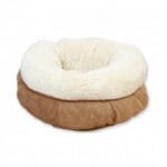 Lambswool donut cat bed - TAN