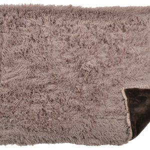 Plaid Furry Throw - BROWN-LARGE