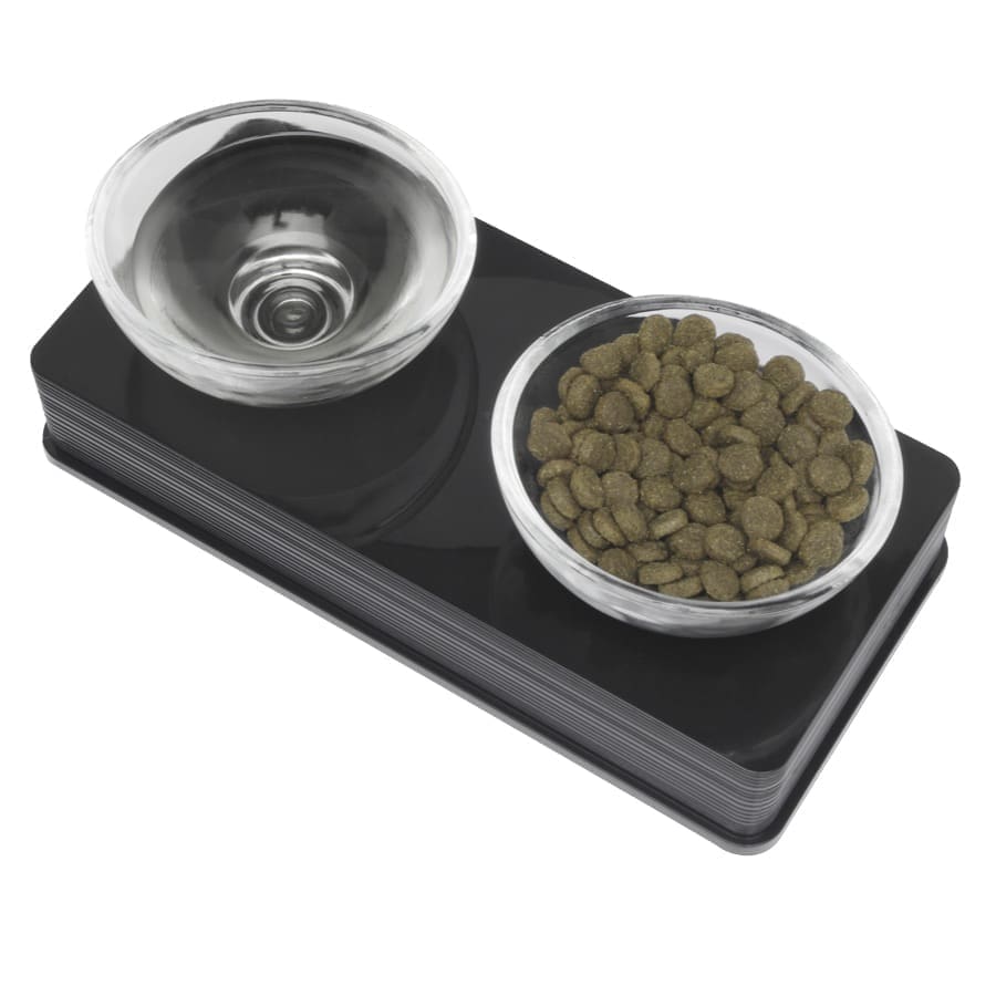 HA54531_.jpg Glass Cat Bowl - Black - Image 1