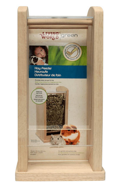 ha65040_ha65041.png Living World Green Wood & Acrylic Hay Rack, Small - Image 1