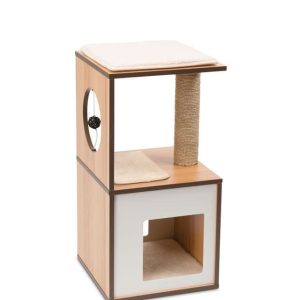 Premium Cat Furniture V - Box Small-Walnut