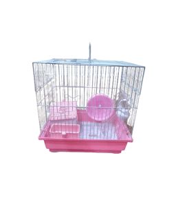 11064-home_default.png Dayang Hamster Cage 30 x 23 x 31cm - Pink Body & White Grill - Image 1