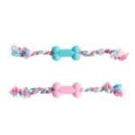 Duvo+ Dogtoy Puppy TPR Bone With Cotton Rope 35cm