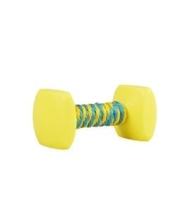 11364-home_default.jpg Duvo+ Dogtoy Dumbbell With Rope 10 X 5Cm - Blue/Yellow - Image 1