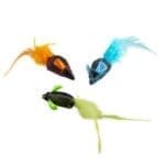 Duvo Flash Mice With Feathers 3Pc – 19 X 5.5 X 3cm