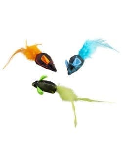 11405-home_default.jpg Duvo Flash Mice With Feathers 3Pc - 19 X 5.5 X 3 Cm - Image 1