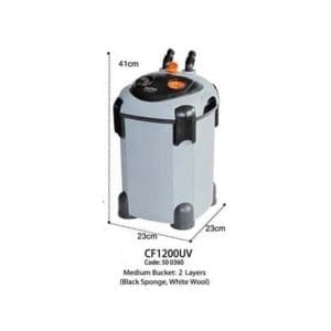 KW Zone Dophin Canister Filter With UV[Max Output - 1200L/H, Model - FDCF1200]