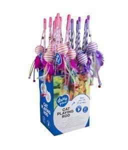 11339-home_default.jpg Duvo+ Playing Rod Catchy Rope Ball Mix Colors - 45.5 X 4 X3.5Cm - Box Qty -16 Pcs - Image 1