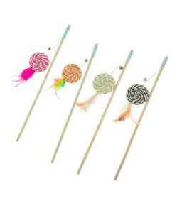 13237-home_default.jpg IMAC Cat Toy Cane with Sisal Sweet & Feathers 40cm - Image 1