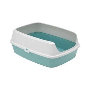 Moderna Maryloo With Rim Litter Tray-Large L 50.2 x W 38.4 x H 16.1 cm - (Recycled)[Color - Light Blue]