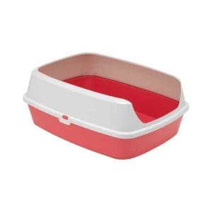 Moderna Maryloo With Rim Litter Tray-Large L 50.2 x W 38.4 x H 16.1 cm - (Recycled)[Color - Maroon]