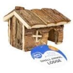 Duvo+ Small Animal Wooden Lodge Bark  - 15X11X12Cm