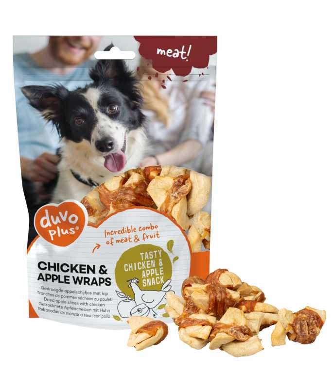 Duvo+ Meat! Chicken & Apple Wraps 100g -?10 Pcs Duvo+ Meat! Chicken & Apple Wraps 100g -?10 Pcs