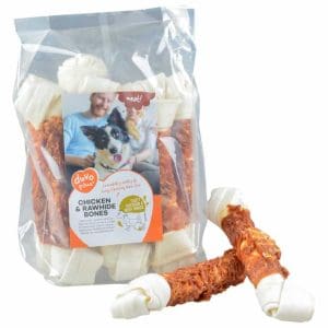 Duvo+ Chicken & Rawhide Small Bones[Weight - 1000g, Count - 86]