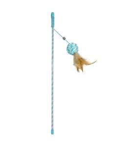 14611-home_default.jpg Duvo+ Playing Rod Catchy Paper Ball Blue - 41x4x3,5cm - Box Qty -16 Pcs - Image 1