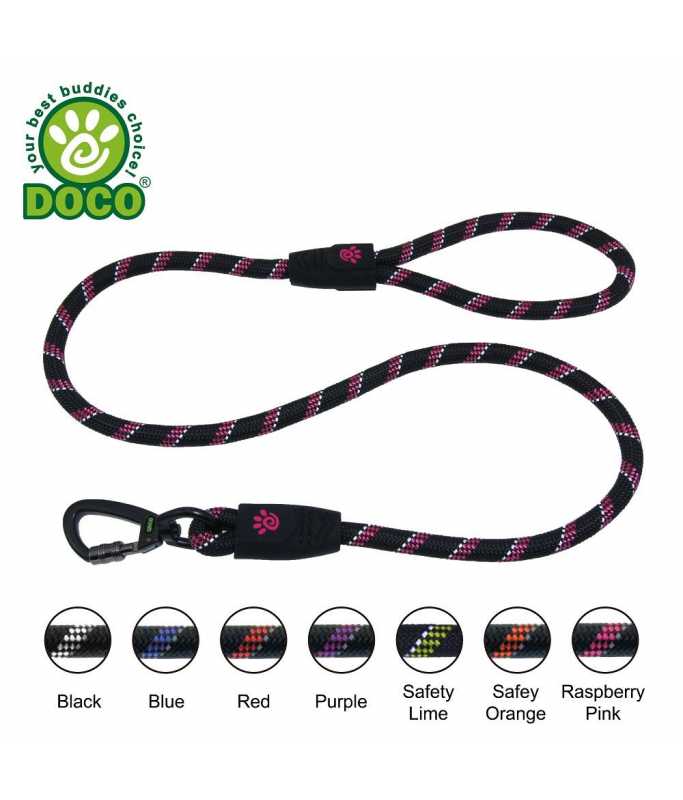 15035-large_default.jpg DOCO Reflective Rope Leash W/ soft Rubber Handle Ver.5 - Click & Lock Snap - Image 1