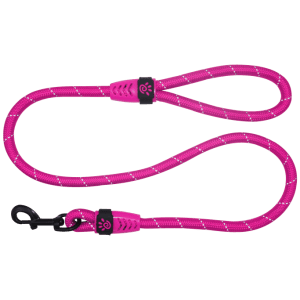 Doco Reflective Rope Leash With Plastic Encased Handle Loop (1/2" Width) - 4ft - Large[Color - Raspberry Pink]