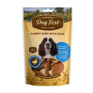 Dog Fest Rabbit Ears With Duck For Adult Dogs - 90g (3.17oz)[Weight - 90g]