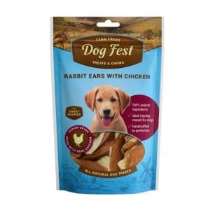 Dog Fest Rabbit Ears With Chicken For Puppies - 90g (3.17oz)[Weight - 90g]