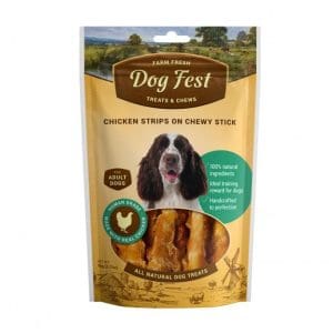Dog Fest Chicken Strips On Chewy Stick For Adult Dogs - 90g (3.17oz)[Weight - 90g]