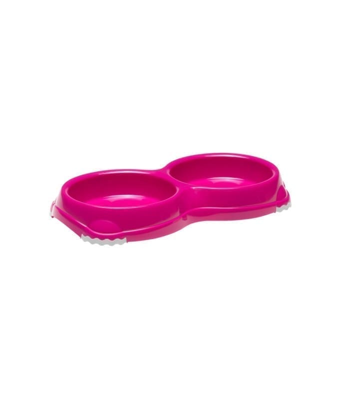 2938-large_default.jpg Moderna Double Smarty Bowl 26.5 x 13.5 x 3.4 cm-2x200ml-Pink - Image 1
