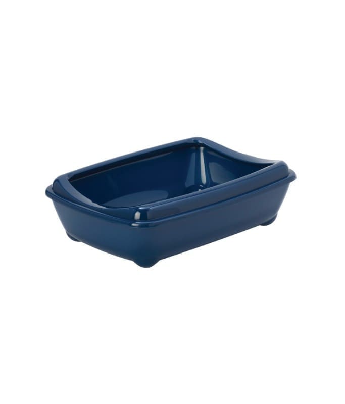 3595-large_default.jpg Moderna Arist-O-Tray-Cat Litter Tray 43 x 30.9 x 12.3 cm,(With Rim, Size - M)-Blue - Image 1