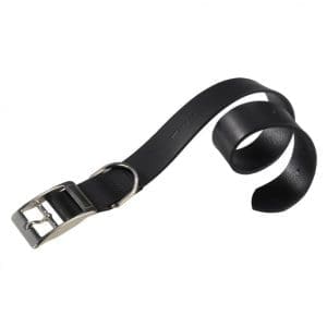Ferplast Natural C Leather Dog Collar[Color - Black, Dimension - 27-35cm x 15mm]