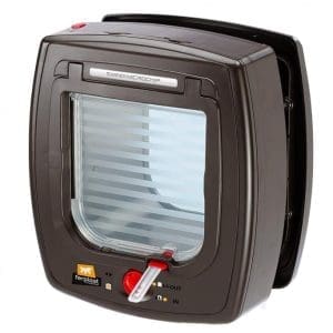 Ferplast Swing Cat Flap With Microchip Opening System[Color - Brown, Dimension - 22.5 x 16.2 x 25.2cm]