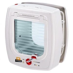Ferplast Swing Cat Flap With Microchip Opening System[Color - White, Dimension - 22.5 x 16.2 x 25.2cm]