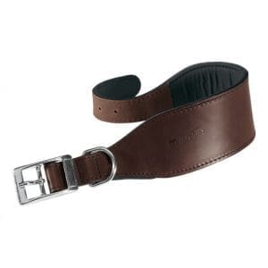 Ferplast VIP CW Bull Leather Dog Collar[Color - Brown, Dimension - 26-32cm x 15mm]