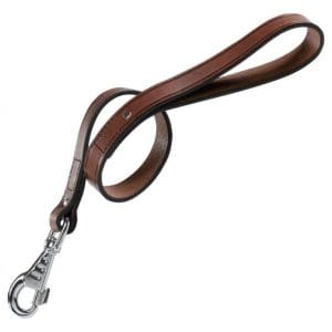 Ferplast VIP GM Bull Leather Dog Short Leash[Color - Brown, Dimension - 20mm x L 40cm]