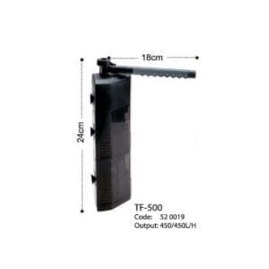 KW Zone Dophin Aquarium Triangle Internal Filter With Rainbar[Max Output - 450L/H]