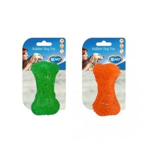 Duvo Tpr Bone Squeaky Orange/Green 9.5Cm[Length - 9.5Cm]