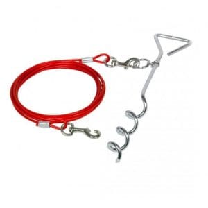 Duvo Tie out stake with rope Red 40cm