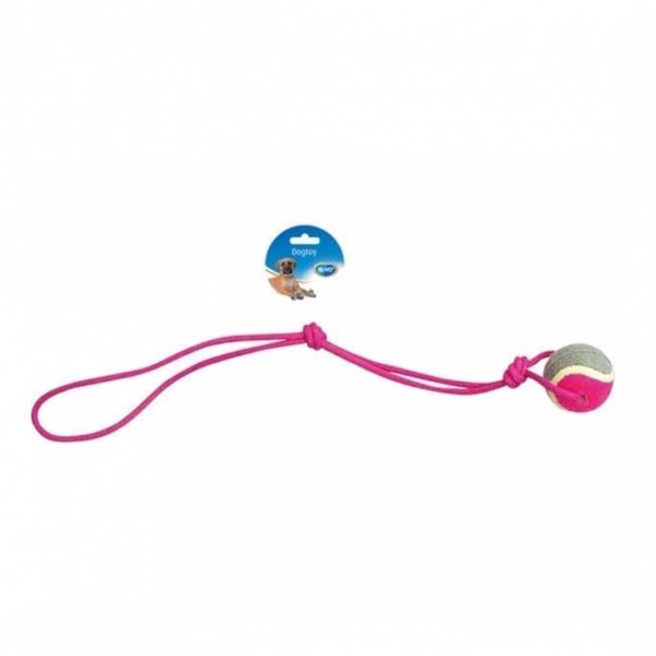 Duvo Knotted Cotton Pendulum & 1Knot & Tennis Ball Grey/Pink 60cm