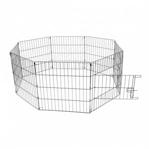 Duvo Puppy Run With Door & Net & Hooks Black 60 X 60Cm[Color - Black, Dimension - 60 X 60Cm]