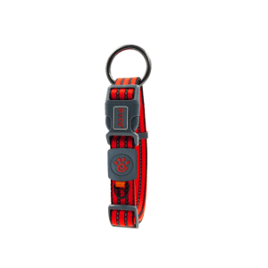 DOCO VARIO O - Ring Collar with Reflective Stitching[Color - Red, Size - L]