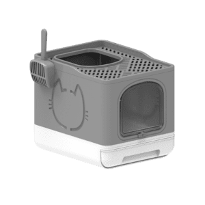 GO FRESH   FOLDABLE CAT LITTER BOX   SAND - Go Fresh - Foldable Cat Litter Box - Grey