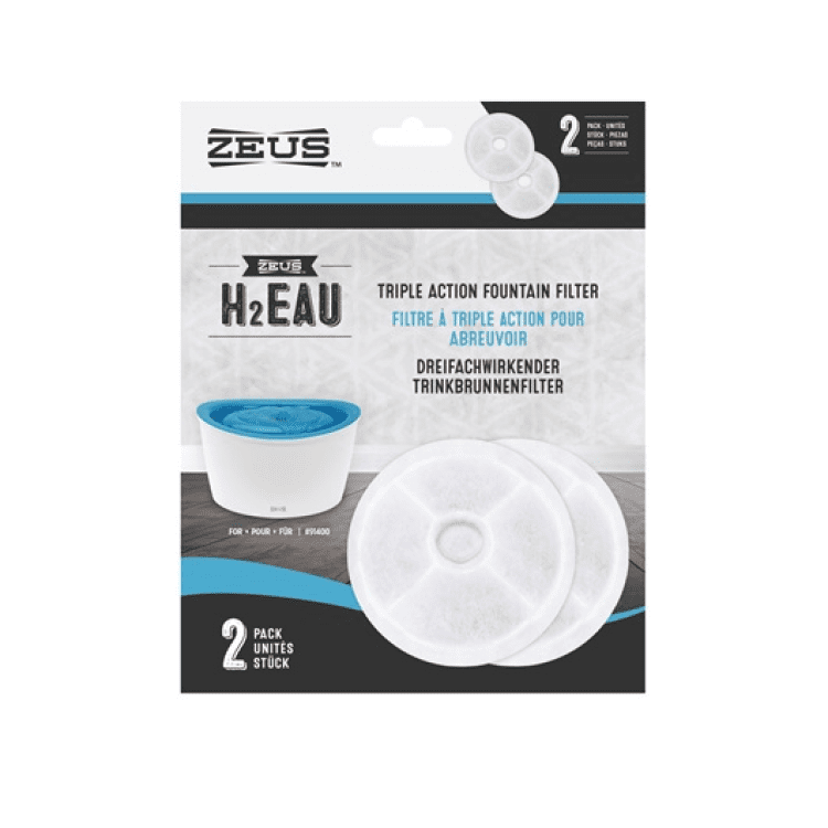 Zeus H2EAU Replacement Triple Action Fountain Filter Zeus H2Eau Replacement Triple Action Fountain Filter 2/Pk - Image 1