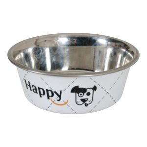 Happy Stainless Steel Dog Bowls - WHITE 2.65L