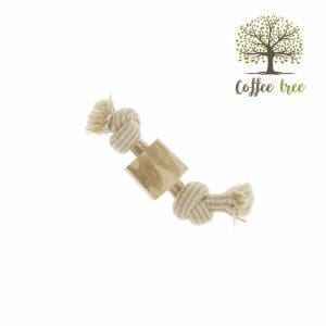 Imac 2 Knot 20Cm Rope And Coffee Plant Wood Dog Toy Small 50G