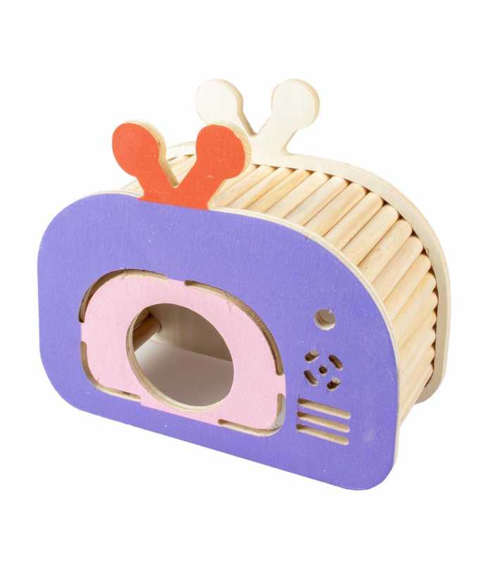 LR14547 Duvo+ Small Animal Wooden Play House Tv 19,6X8,5X17Cm, Multicolour - Image 1