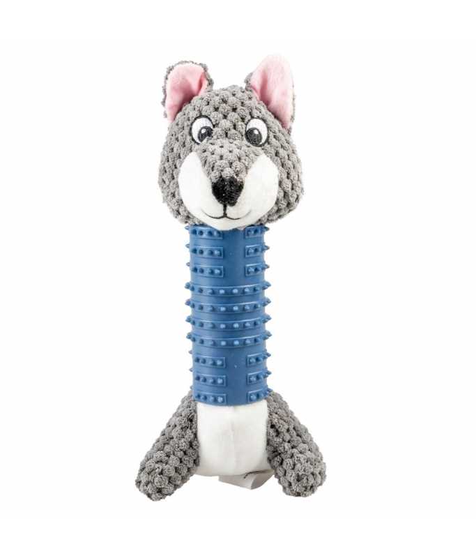 LR14580 Duvo+ Plush & Rubber Wolf Multicolour, 25x15x10cm - Image 1